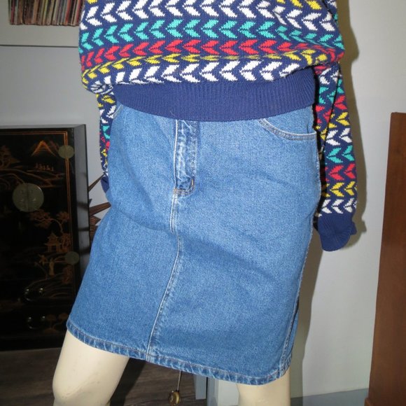Vintage 80s Giorgio Sant Angelo Denim Skirt - Picture 2 of 10